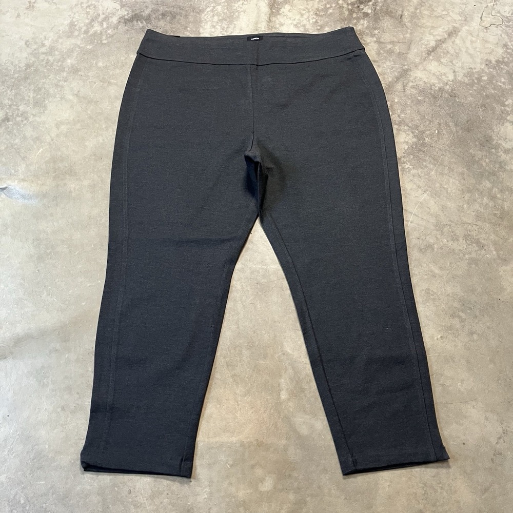 Express Ponte Pants Womens Size XXL Charcoal Gray Pull On Office High Rise